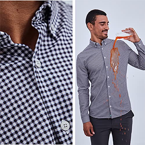 Sepiia Antiarrugas Antimanchas Reciclada Camisa Casual para Hombre