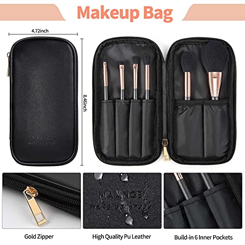 Set de Brochas de Maquillaje,MAANGE 7 Piezas Juego de Pinceles de Maquillaje Profesional Pinceles Maquillaje Ojos Premium Sintético Brochas de Maquillaje con Estuche para Sombra de Ojos Rubor de Base