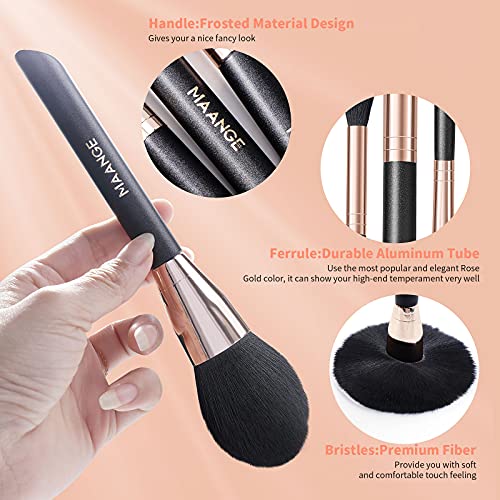 Set de Brochas de Maquillaje,MAANGE 7 Piezas Juego de Pinceles de Maquillaje Profesional Pinceles Maquillaje Ojos Premium Sintético Brochas de Maquillaje con Estuche para Sombra de Ojos Rubor de Base