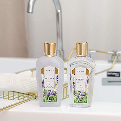 Set de Regalo para Mujer - Spa Luxetique Set de Spa para el Hogar a Lavanda, Regalos Originales para Mujer, Set de Baño y Ducha con 8 Piezas, Incluye Gel de Ducha, Baño de Burbujas