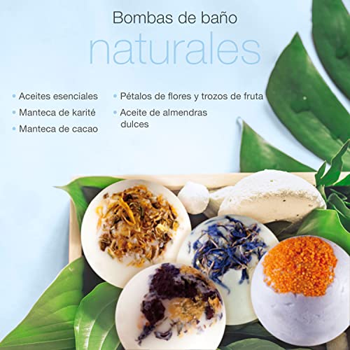 Set de Viaje 6 Bombas de Baño Naturales Relajantes | Con Manteca de Karité Aceite de Almendra Dulce y Aceites Esenciales | Para Hidratar Suavizar Piel | Set de Regalo Mearome