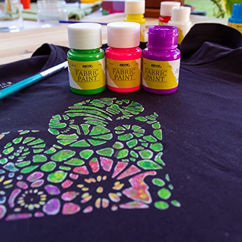 Set Pintura Textil Nazca Colors - Kit 8 Colores x 30 ml - Pinturas para Tela y Ropa Permanente ideal para Pintar Camisetas, Zapatillas, Vaqueros, Bolsas, Cuero y cualquier Tejido - Excelente Cobertura