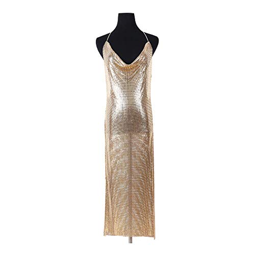 Sexy Mujer Lentejuelas Colorido Bodycon Mini Fiesta Vestido Brillo Glam Chispa Brillante Cóctel Lápiz Vestido Profundo V Abierto Espalda Sling Vestido Azul Oro, Oro, Plata,Gold