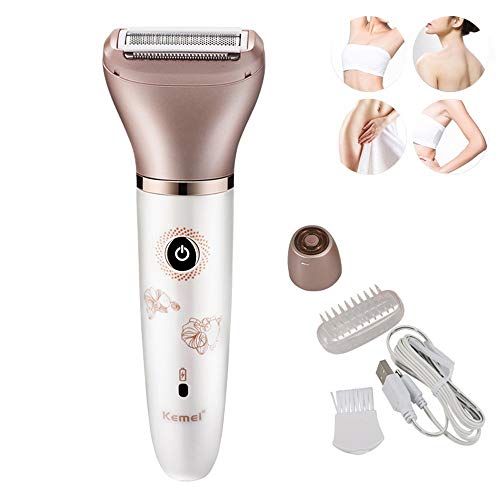 Shaver-F Depiladora Femenina Intima, Depiladora Eléctrica Inalámbrica 4 Accesorios, Uso Seco y Mojado, Zona del Bikini