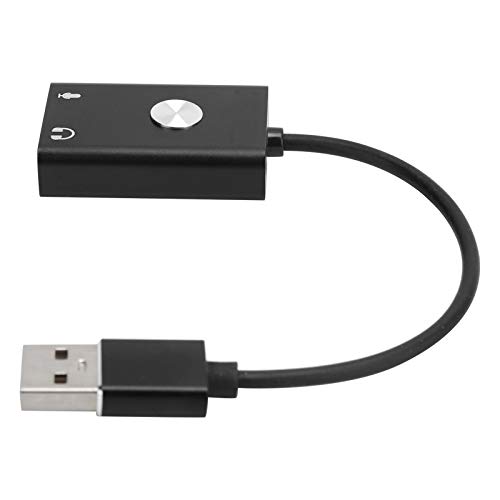 Shipenophy Adaptador USB, Tarjeta de Sonido USB de Aleación de Aluminio de Apariencia Elegante para Trabajo para Estudio