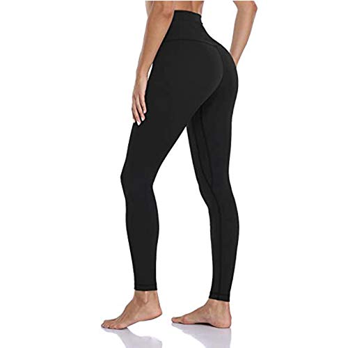 SHOBDW Pantalones Mujer Sólido Push Up Leggings Medias Cintura Alta Estiramiento Entrenamiento Fitness Deportes Gimnasio Pantalones Deportivos De Yoga con Bolsillo Oculto