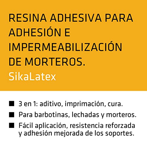 SikaLatex, Emulsión adhesiva, listo para usar, para mortero y lechada de cemento, Blanco, 500ml