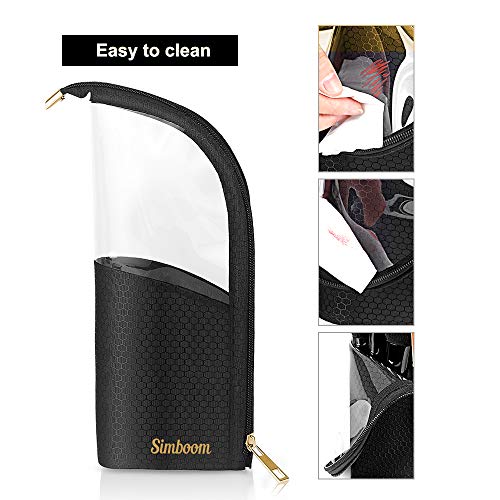 Simboom Estuche de Brochas de Maquillaje, Portable Cosméticos Organizador Maletín de Pie, Bolsa Multiusos para Cepillo de Maquillaje Profesional con Divisiones - Negro