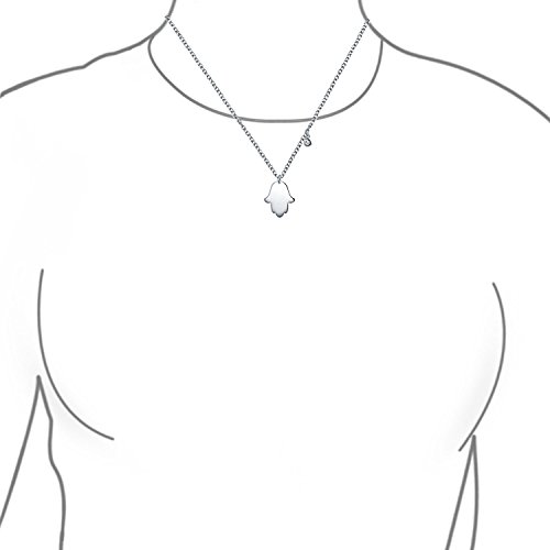 Simple minimalista mano de Fátima protección Hamsa mano colgante collar para adolescentes para mujeres 925 plata de ley