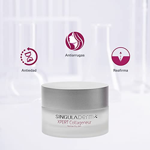 Singuladerm - Pack XPERT S.O.S. 20 ml Collageneur N/S XPERT Collageneur normal/seca 50 ml, Efecto botox-like inmediato, Sérum facial, Crema reafirmante intensiva, Blanco