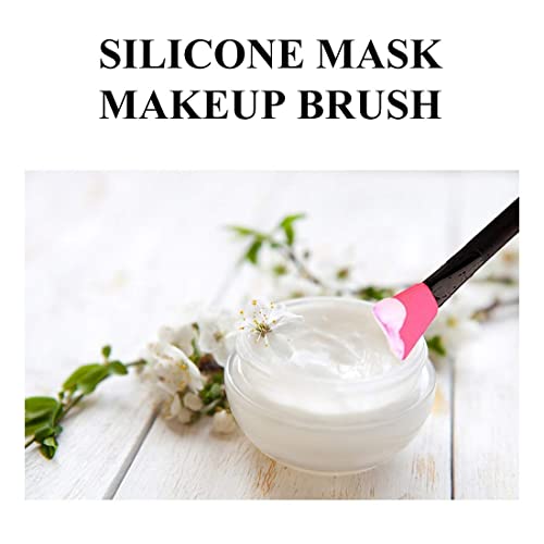 SIOPPKIK 3 Cepillo de Mascarilla Facial de Silicona Raspador Cosmético sin Pelo Aplicador de Barro Facial Cepillo de Mezcla Herramienta de Belleza de Maquillaje para Máscara（Blanco；Púrpura；Rosa roja）