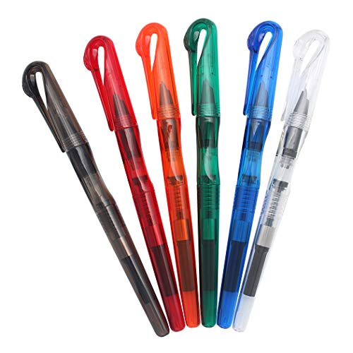 Sipliv conjunto de 6 jinhao cisne forma punta fina pluma estilográfica pluma de plástico conjunto papelería escuela suministros de oficina papelería (azul, verde, rojo, negro, naranja, blanco)