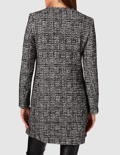 Sisley 26N55K446 Wool Blend Coat, Negro y Blanco 905, 42 para Mujer