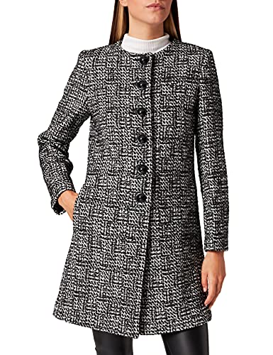 Sisley 26N55K446 Wool Blend Coat, Negro y Blanco 905, 42 para Mujer