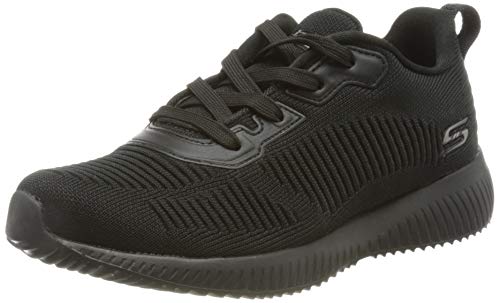 Skechers Bobs Squad-Tough Talk, Zapatillas Mujer, Negro (BBK Black Engineered Knit/Trim), 38 EU