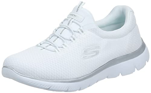 Skechers Summits, Zapatillas de Deporte Mujer, White Silver, 38 EU