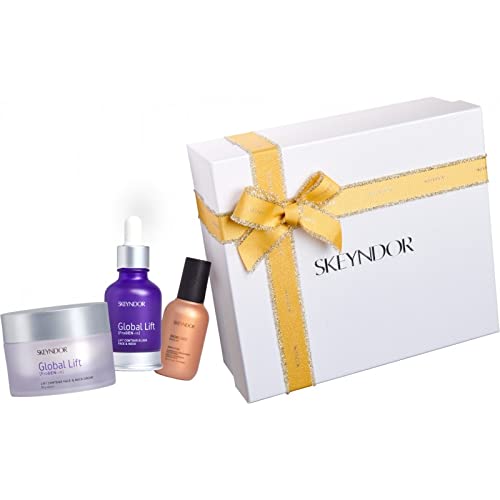 SKEYNDOR Pack Global Lift MIXTAS EMULSION reafirmante rostro y cuello 50ml + Elixir 30ml + Skincare MAKEUP CC DROPS D'OR.