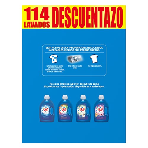 Skip Detergente en Polvo Pack Ahorro Active Clean Promo Descuentazo 114 lavados 1 unidad