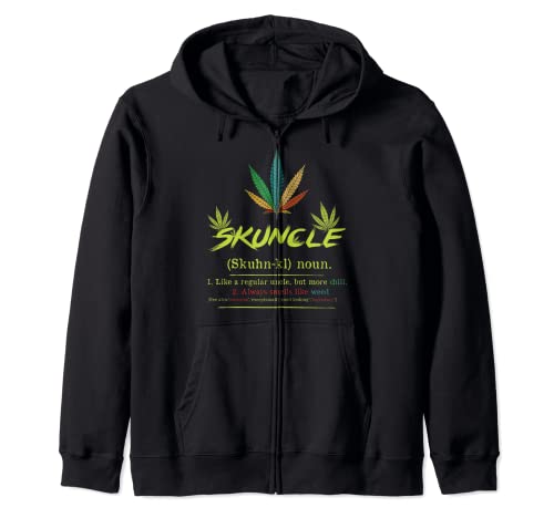 Skuncle Definición Malezas Fumar Tío Divertido Stoner Cannabis Sudadera con Capucha