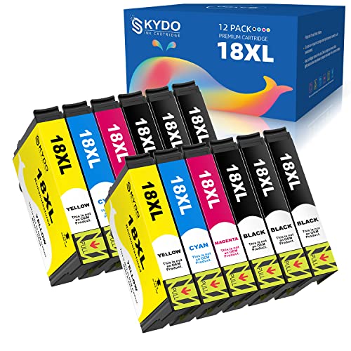 Skydo 18XL Compatible para Epson 18 XL Cartuchos de Tinta con Epson Expression Home XP-322 XP-202 XP-205 XP-212 XP-215 XP-225 XP-302 XP-305 XP-312 XP-315 XP-402 XP-405 XP-412 XP-415