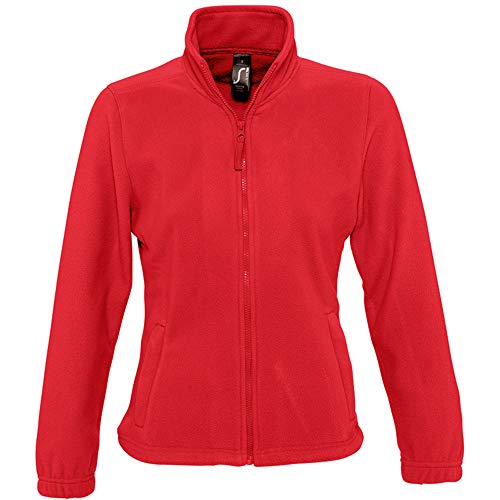 SOLS - Chaquetilla polar con cremallera completa modelo North para mujer (Mediana (M)/Rojo)