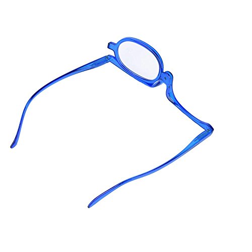 Sonew Gafas de Maquillaje con Aumento, Gafas de Maquillaje para Ojos con Aumento Lente única Gafas Giratorias Mujeres Maquillaje Herramienta Esencial(Blue,250)