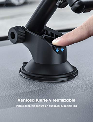 Soporte Coche Movil, Salpicadero/Parabrisas Porta Movil para Coche con Rotación de 360°, Universal Soporte Telefono Coche con Ventosa Fuerte Soporte Coche Movil para iPhone12 Pro MAX 11 X SE, Xiaomi