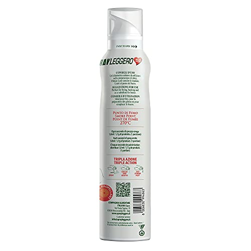 SPRAYLEGGERO Aceite de Coco en Spray para Cocinar, Uso Corporal para una Hidratación Profunda, Mascarillas Pelo, Masajes – 200 ml