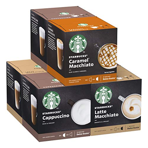 STARBUCKS White Cup Variety Pack De Nescafe Dolce Gusto Cápsulas De Café 6 X Caja De 12 Unidades