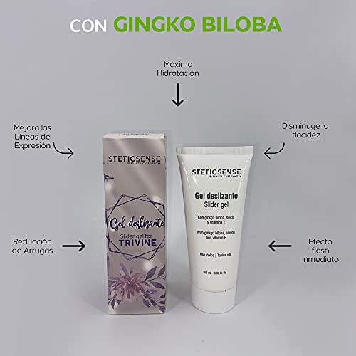 Stetic Sense | Gel Conductor con Ginkgo Biloba | Fabricado en España por Dermatólogos | Perfecto para Dispositivos de Tratamiento Antiarrugas, IPL, Laser, Cavitación y Radiofrecuencia.