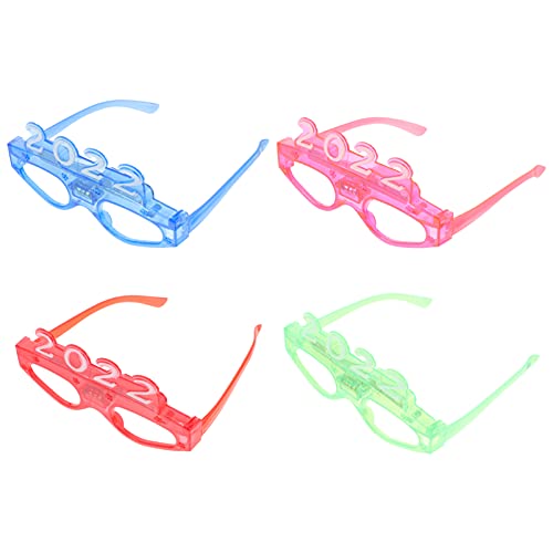 STOBOK 2022 Gafas Luminosas de Fiesta 6 PC 14X13x6. 5 Cm 2022 Gafas Vidrios de Iluminación Gafas LED Gafas de Fiesta Gafas de Resplandor Favores de Fiesta Fuentes de Año Nuevo