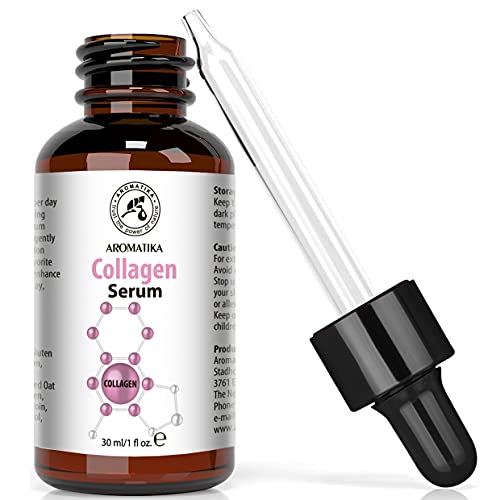 Suero de Colágeno para Cuidado del Rostro y del Cuerpo 30ml en Frasco de Vidrio con Colágeno Puro para Todo Tipo de Piel - Suero Antienvejecimiento - Suero Reforzante con Colágeno