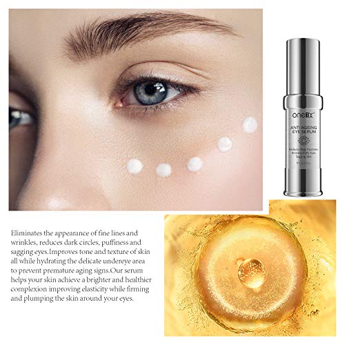 Suero de ojos antienvejecimiento / Crema de ojos para arrugas y líneas finas, Crema de reparación de ojos para bolsas de ojos con hinchazón de ojeras, Crema de ojos hidratante natural 15 ml