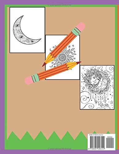 Sun Moon & Star Adults Coloring Book For: An Adult Coloring Book With Beautiful Sun, Moon ,Star And Planets Design For Relaxation, Stress Relief.