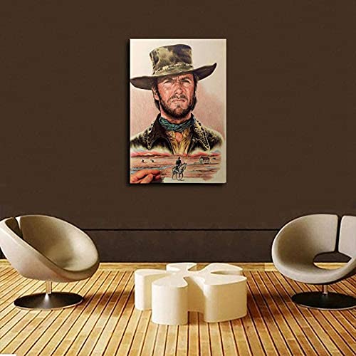 Sunsightly Clint Eastwood Lienzo Arte Cartel Y Arte De Pared Impresión De Imagen Decoración De La Habitación Imágenes De Baño Vintage Estéticas para Paredes Ilustraciones Sin Marco