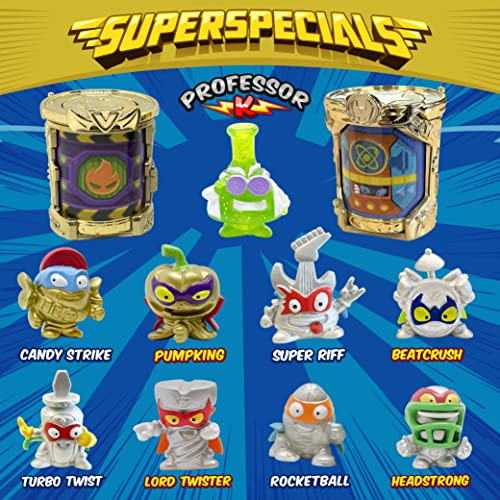 SUPERTHINGS Lata Gold Serie 2 – Contiene Todas Las Figuras Especiales de la Serie 2. Incluye el ultrararo (Professor K), los 2 líderes Dorados, los 6 capitanes Plateados y Las 2 guaridas Doradas