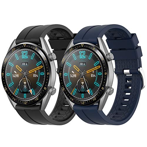 Supore Correa Compatible con Huawei Watch GT2 46mm/Huawei Watch GT3 46mm/Watch GT 46mm/Watch GT Active/Watch 2 Pro/Honor Watch Magic/Galaxy Watch 46mm/Gear S3/Gear 2, Correa de Silicona de 22 mm