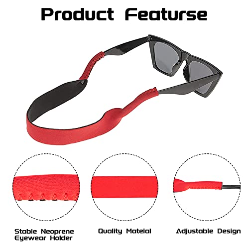 Surplex Paquete de 6 Gafas de neopreno con cordón elástico Correa de retención para gafas deportivas y gafas de sol, Porta gafas Gafas para la cabeza Banda para la cabeza Flotador antideslizante Cuerd