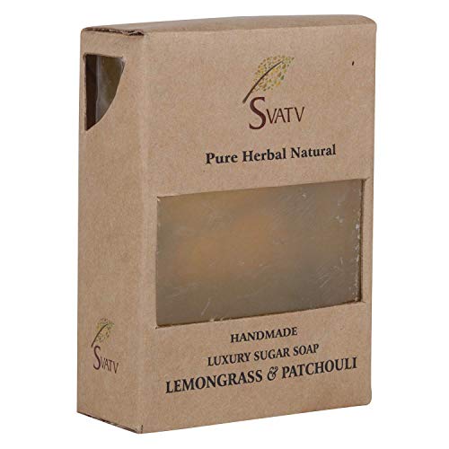 SVATV Handmade Luxury Sugar Soap Lemongrass & Patchouli para todos los tipos de piel 100 g Bar