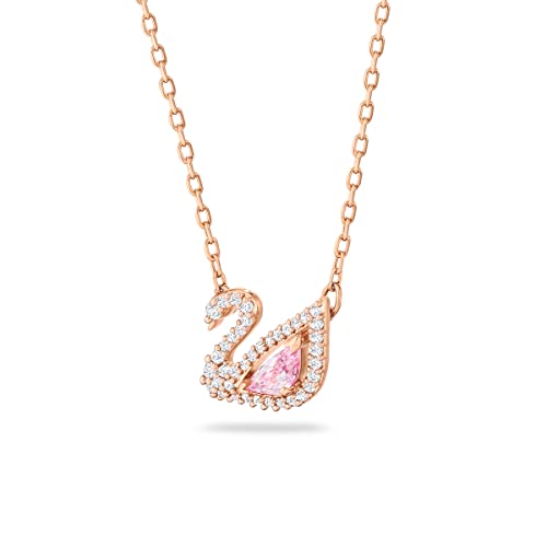 Swarovski Dazzling Swan Collar, Cisne, Rosa, Baño tono oro Rosa