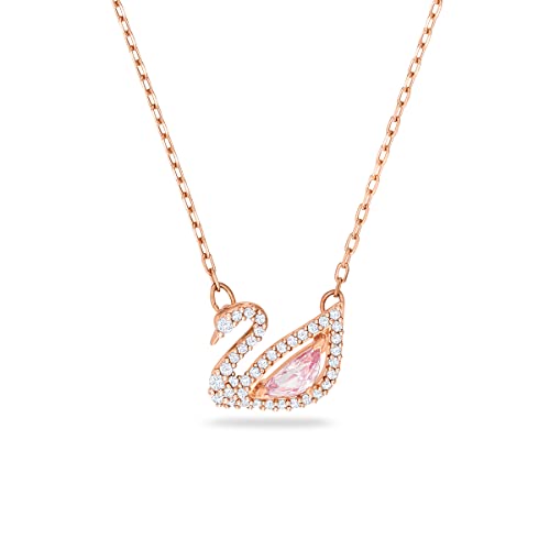 Swarovski Dazzling Swan Collar, Cisne, Rosa, Baño tono oro Rosa