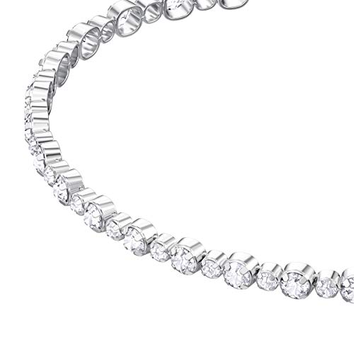 Swarovski Pulsera Subtle, blanco, Baño de Rodio