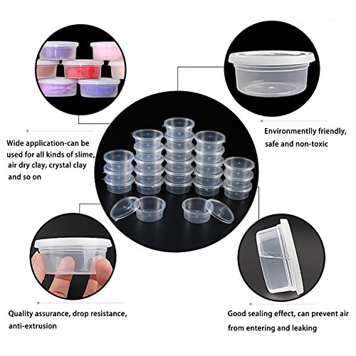 SWZY Slime Containers Box 24Pcs con tapas para pegamento/agua/cosmética/plastilina
