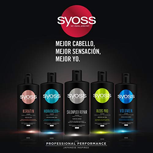 Syoss - Acondicionador para pelo encrespado y seco - Keratin - 6uds de 440Ml (2640ml) - Controla el encrespamiento y repara en profundidad - Cabello como recién salido de la peluquería