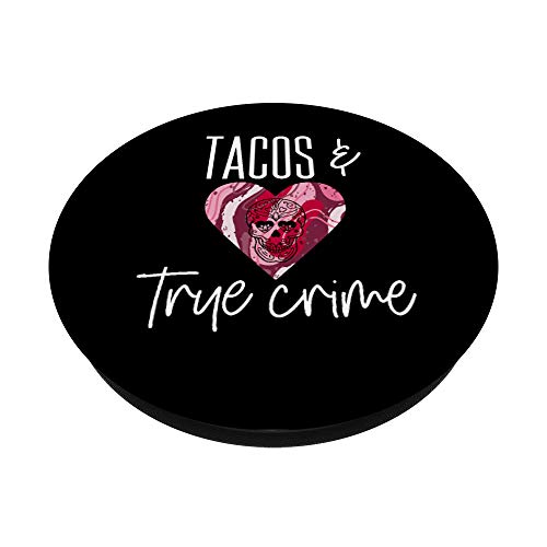 Taco Lover True Crime Stuff Pink Skull asesino en serie Fanático PopSockets PopGrip Intercambiable