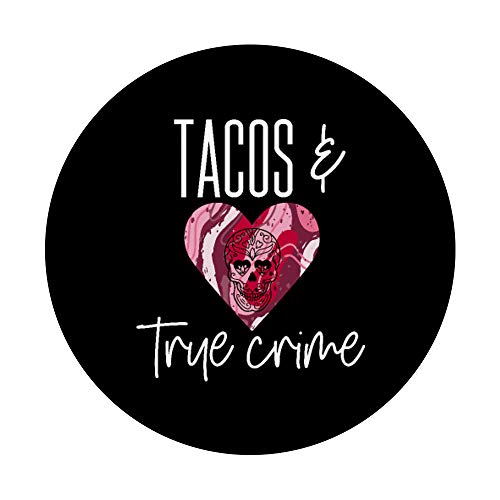 Taco Lover True Crime Stuff Pink Skull asesino en serie Fanático PopSockets PopGrip Intercambiable