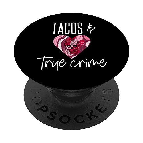 Taco Lover True Crime Stuff Pink Skull asesino en serie Fanático PopSockets PopGrip Intercambiable