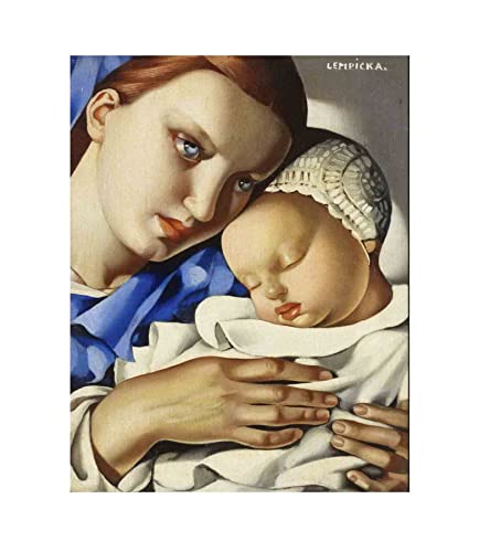 Tamara De Lempicka 《Madre e hijo》 Cuadros Decoracion Salon Modernos Baratos Lienzos Decorativos Cuadros Para Dormitorios Modernos Decoración (55x83cm (22x33inch), sin marco)