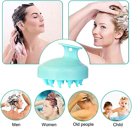 TAMETZONA Cepillo cuero cabelludo cepillo masajeador cabello silicona para ducha, cepillo pelo limpieza, exfoliación, eliminación caspa y estimulación crecimiento del pelo (azul)