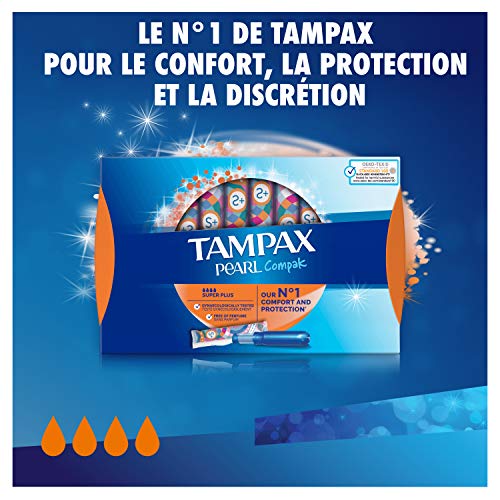 Tampax Compak Pearl Super Plus - Sellos con aplicador (18 unidades)